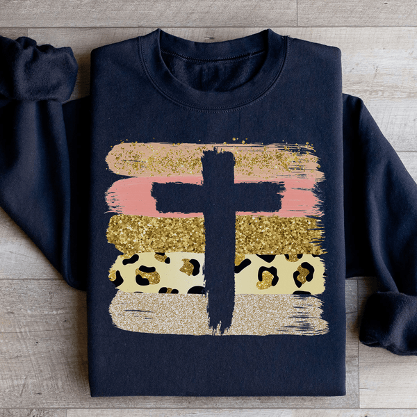 Pink Cross Sweatshirt Black / S Peachy Sunday T-Shirt