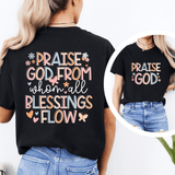 Praise God From When All Blessings Flow Tee Black Heather / S Peachy Sunday T-Shirt