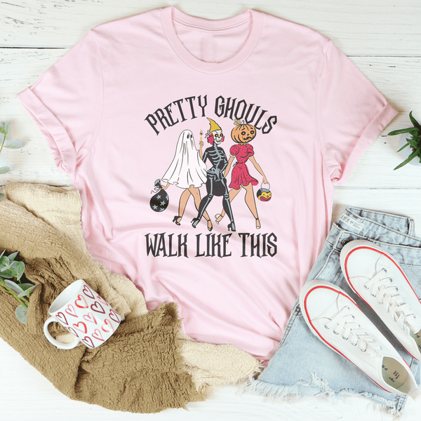 Pretty Ghouls Walk Like This Tee Pink / S Peachy Sunday T-Shirt