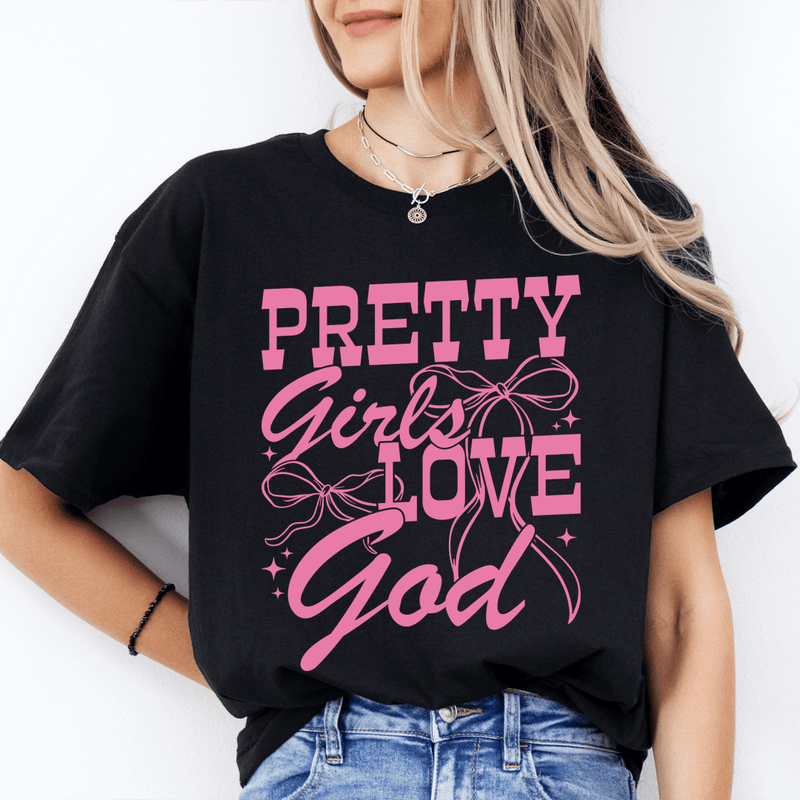 Pretty Girls Love God Tee Black Heather / S Peachy Sunday T-Shirt