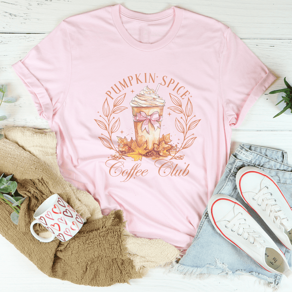 Pumpkin Spice Coffee Club Tee Pink / S Peachy Sunday T-Shirt