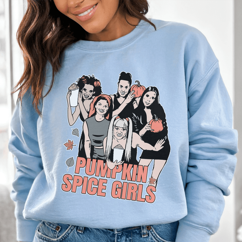 Pumpkin Spice Girls Sweatshirt Light Blue / S Peachy Sunday T-Shirt