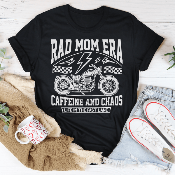 Rad Mom Era Caffeine And Chaos Tee Black Heather / S Peachy Sunday T-Shirt