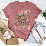 Red White And Moo Tee Mauve / S Peachy Sunday T-Shirt