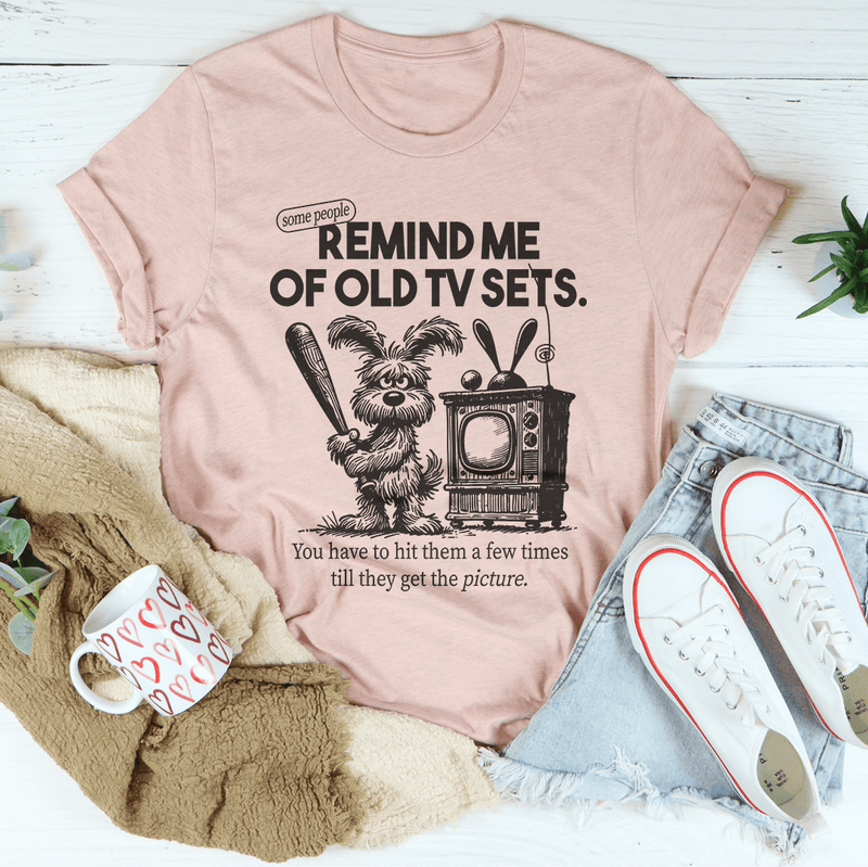 Remind Me Of Old Tv Sets Tee Heather Prism Peach / S Peachy Sunday T-Shirt