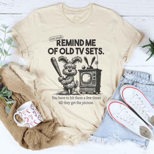 Remind Me Of Old Tv Sets Tee Soft Cream / S Peachy Sunday T-Shirt