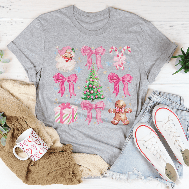 Santa Pink Coquette Tee Athletic Heather / S Peachy Sunday T-Shirt