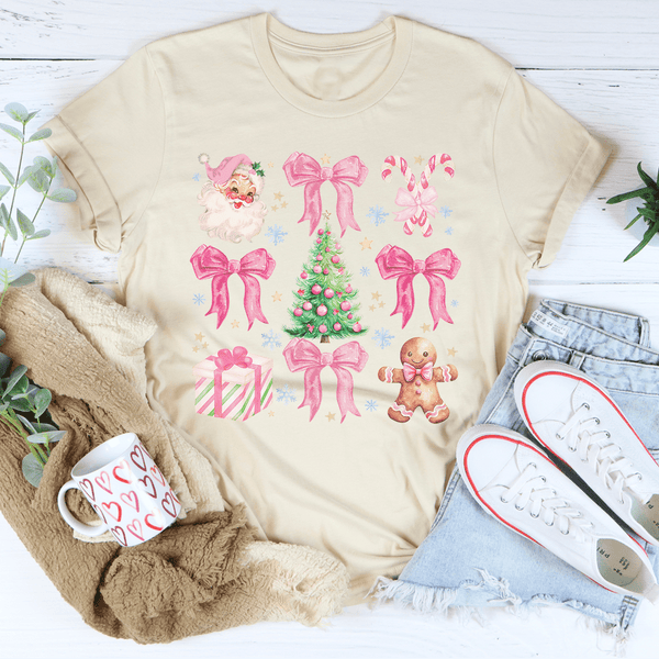 Santa Pink Coquette Tee Soft Cream / S Peachy Sunday T-Shirt