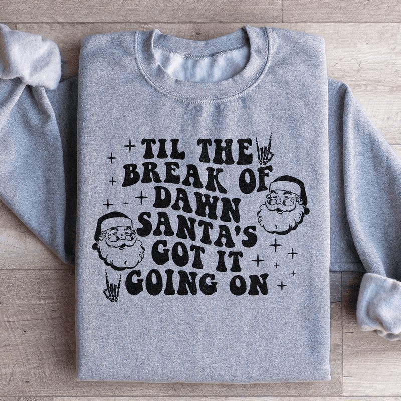 Santa's Got It Going On Sweatshirt Sport Grey / S Peachy Sunday T-Shirt