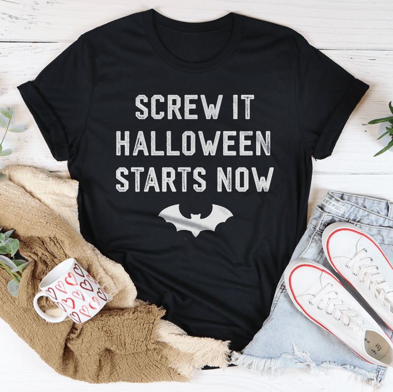 Screw It Halloween Starts Now Tee Black Heather / S Peachy Sunday T-Shirt