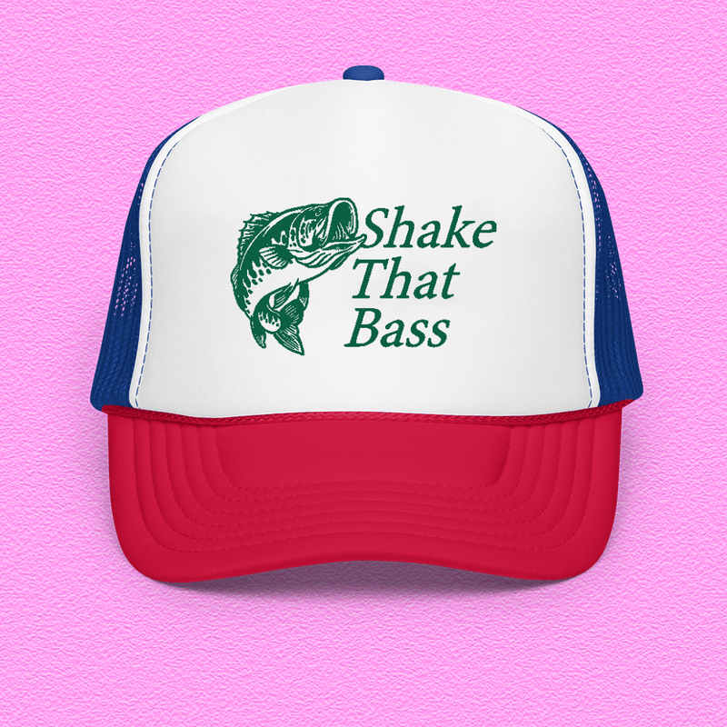 Shake That Bass Trucker Hat White / Royal / Red Peachy Sunday T-Shirt