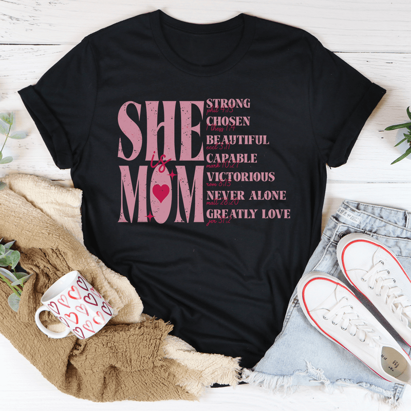 She Is Mom Tee Peachy Sunday T-Shirt