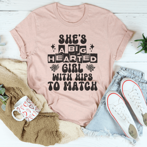 She's a big hearted girl with hips to match Tee Heather Prism Peach / S Peachy Sunday T-Shirt