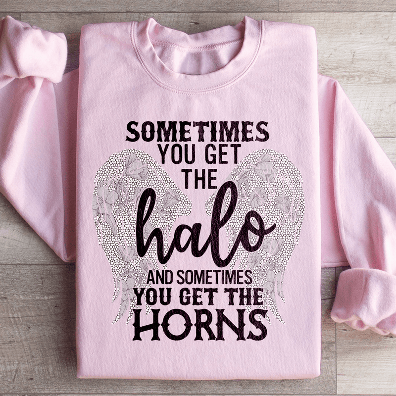 Sometimes You Get The Halo And Sometimes You Get The Horns Sweatshirt Light Pink / S Peachy Sunday T-Shirt