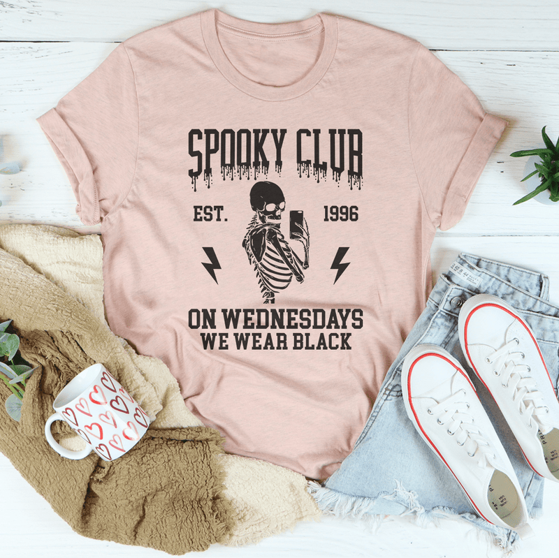 Spooky Club Est 1996 On Wednesdays We Wear Black Tee Heather Prism Peach / S Peachy Sunday T-Shirt