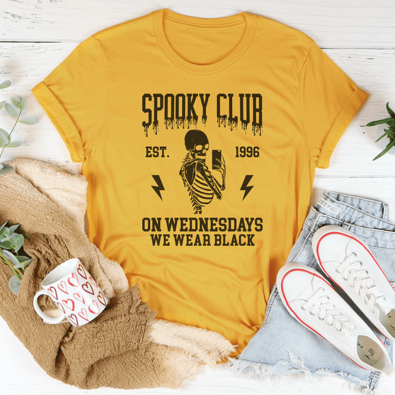 Spooky Club Est 1996 On Wednesdays We Wear Black Tee Mustard / S Peachy Sunday T-Shirt