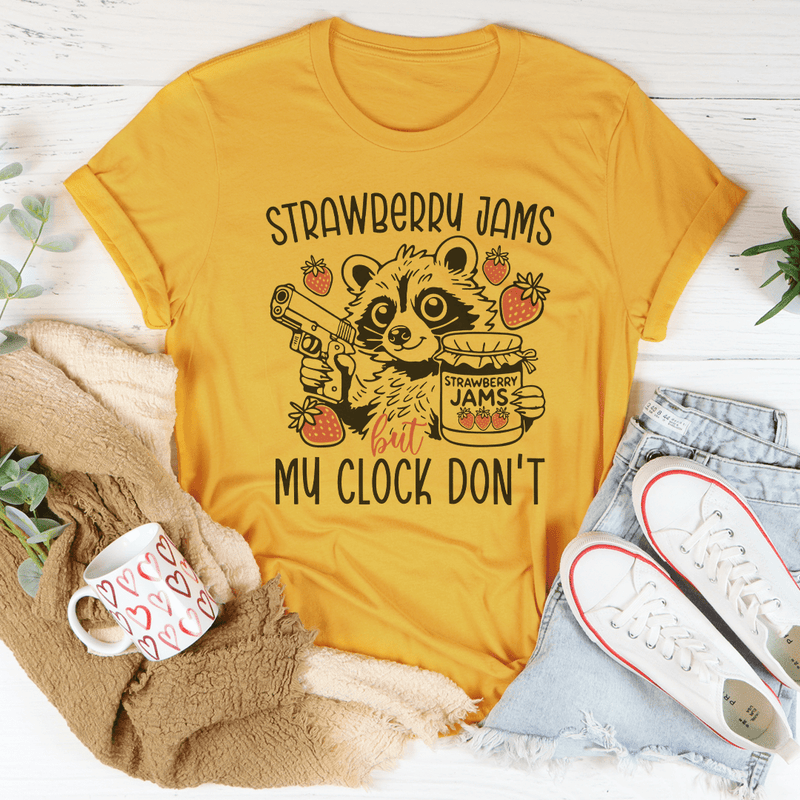 Strawberry Jams But My Clock Don't Tee Mustard / S Peachy Sunday T-Shirt