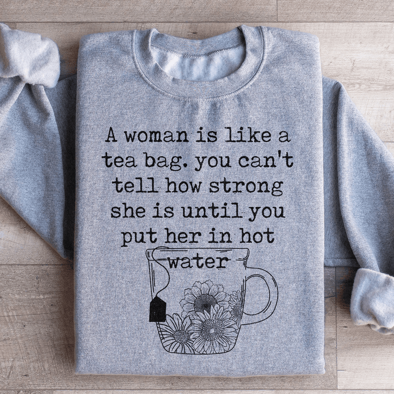 Strong Woman Sweatshirt Sport Grey / S Peachy Sunday T-Shirt