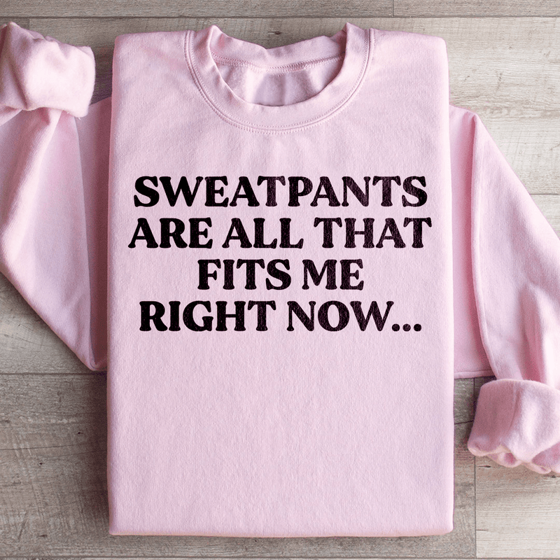 Sweatpants Are All That Fits Me Right Now Sweatshirt Light Pink / S Peachy Sunday T-Shirt