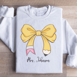 Teacher Personalized Bow Pencil Sweatshirt with Name White / S printful T-Shirt