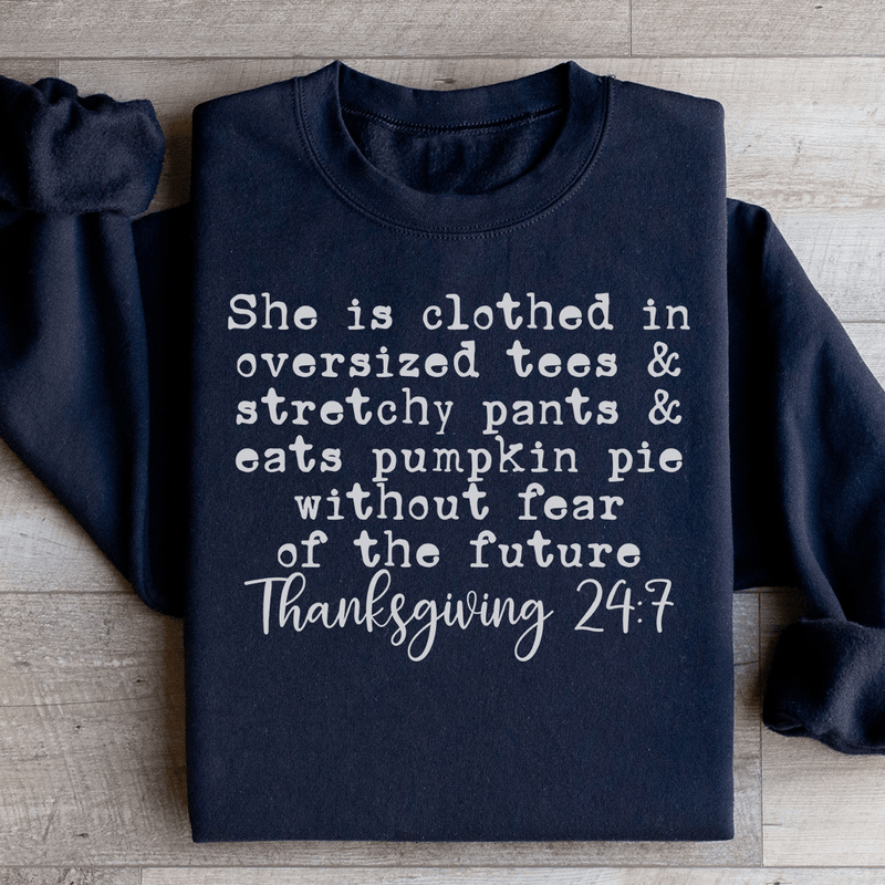 Thanksgiving 247 Sweatshirt Black / S Peachy Sunday T-Shirt