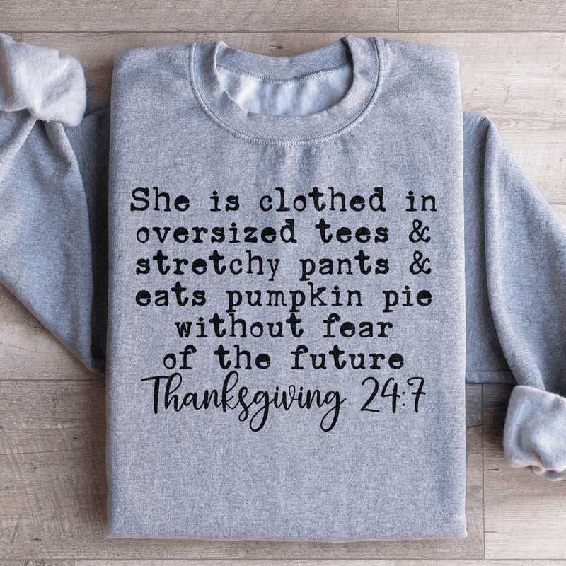 Thanksgiving 247 Sweatshirt Sport Grey / S Peachy Sunday T-Shirt