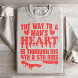 The Way To A Mans Heart Is Through His Ribs Sweatshirt Sand / S Peachy Sunday T-Shirt