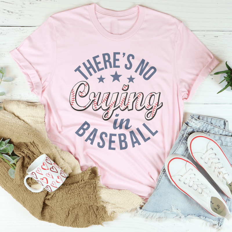 There’s No Crying In Baseball Tee Pink / S Peachy Sunday T-Shirt