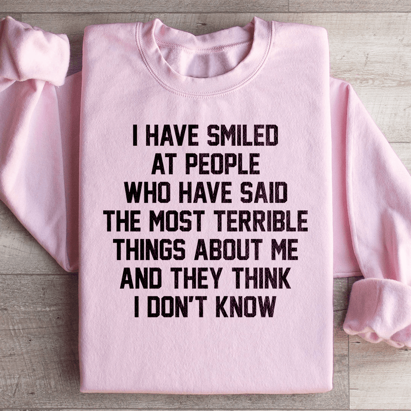 They Think I Don't Know Sweatshirt Light Pink / S Peachy Sunday T-Shirt