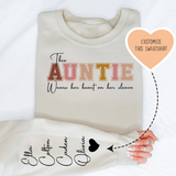 This Aunt Wears Her Heart On Her Sleeve Custom Sweatshirt Sand / 2XL printful T-Shirt