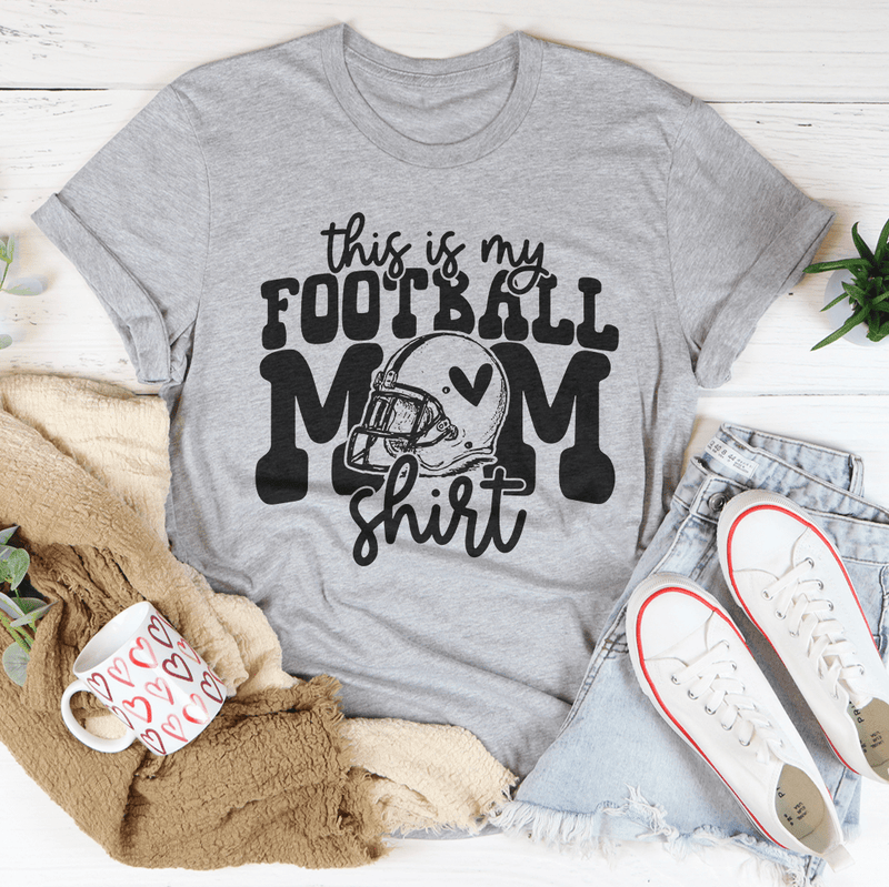 This Is My Football Mom Shirt Tee Athletic Heather / S Peachy Sunday T-Shirt