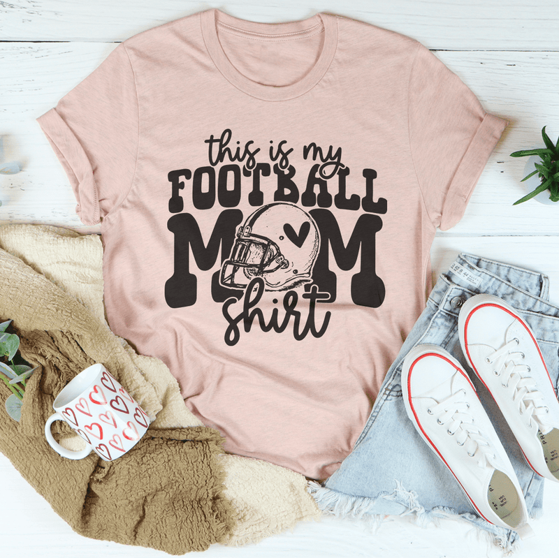 This Is My Football Mom Shirt Tee Heather Prism Peach / S Peachy Sunday T-Shirt