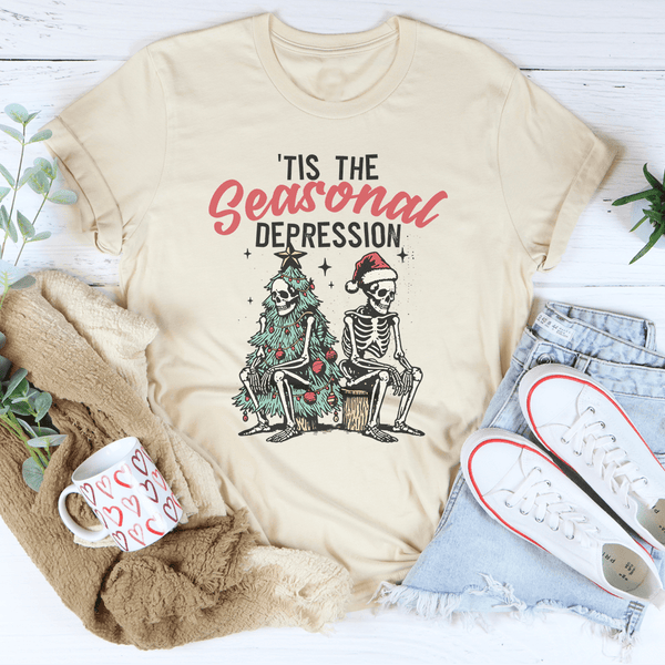 Tis The Seasonal Depression Tee Soft Cream / S Peachy Sunday T-Shirt