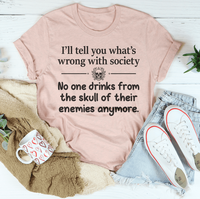 What Is Wrong With Society Tee Heather Prism Peach / S Peachy Sunday T-Shirt