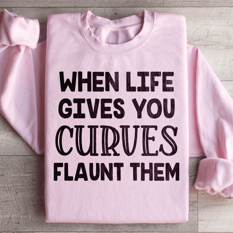 When Life Gives You Curves Sweatshirt Light Pink / S Peachy Sunday T-Shirt