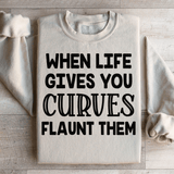 When Life Gives You Curves Sweatshirt Sand / S Peachy Sunday T-Shirt