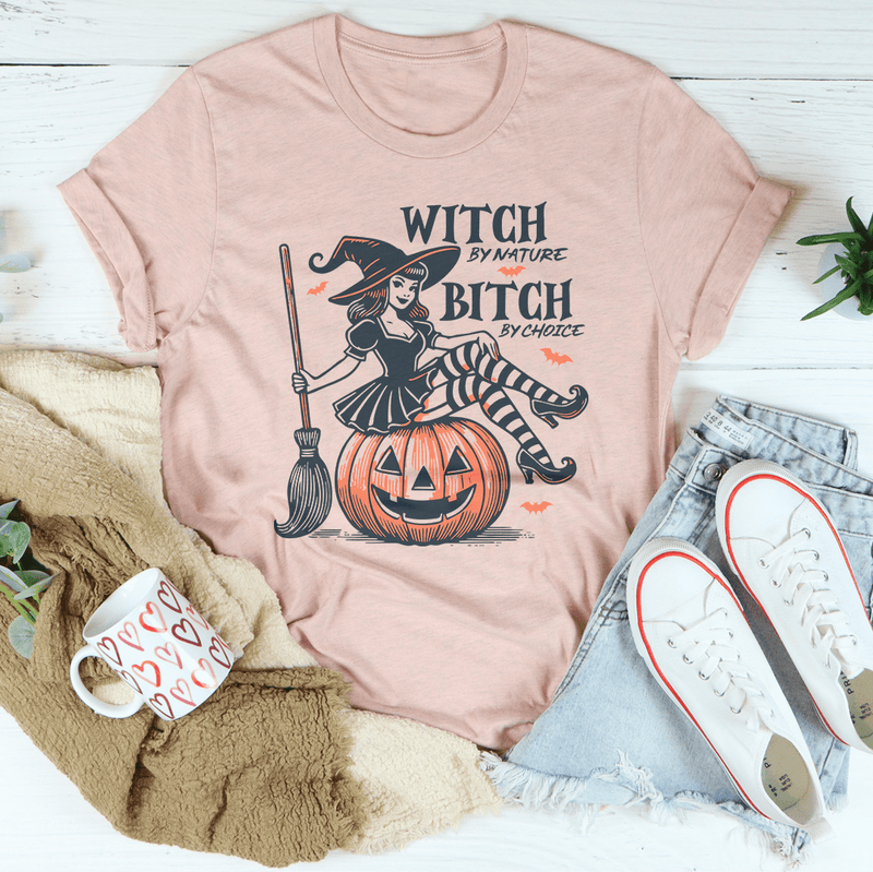 Witch By Nature B-tch By Choice Tee Heather Prism Peach / S Peachy Sunday T-Shirt