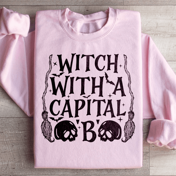 Witch With A Capital B Sweatshirt Light Pink / S Peachy Sunday T-Shirt