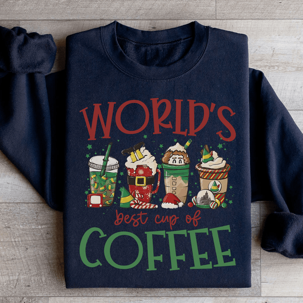 World's Best Cup Of Coffee Sweatshirt Black / S Peachy Sunday T-Shirt