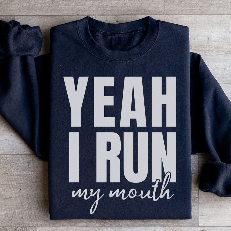 Yeah I Run Sweatshirt Black / S Peachy Sunday T-Shirt