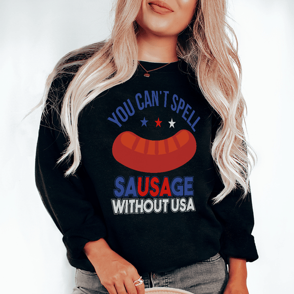 You Can't Spell Sausage Without USA Tee Black / S Peachy Sunday T-Shirt