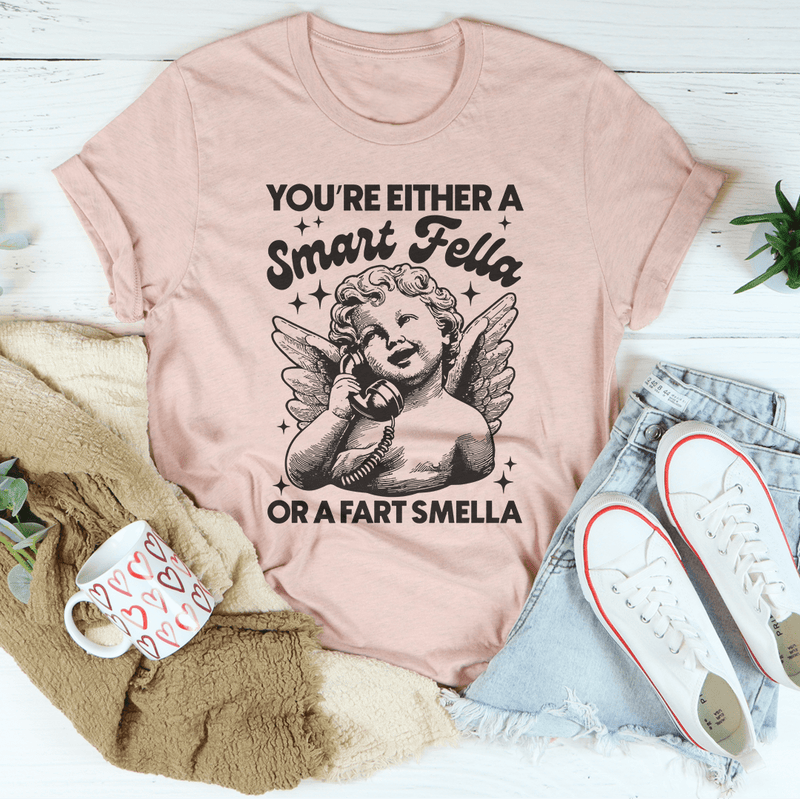 You're Either A Smart Fella Or A Fart Smella Tee Heather Prism Peach / S Peachy Sunday T-Shirt