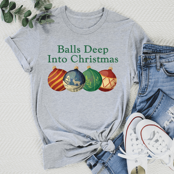 Balls Deep Into Christmas Tee Athletic Heather / S Peachy Sunday T-Shirt