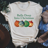 Balls Deep Into Christmas Tee Heather Dust / S Peachy Sunday T-Shirt