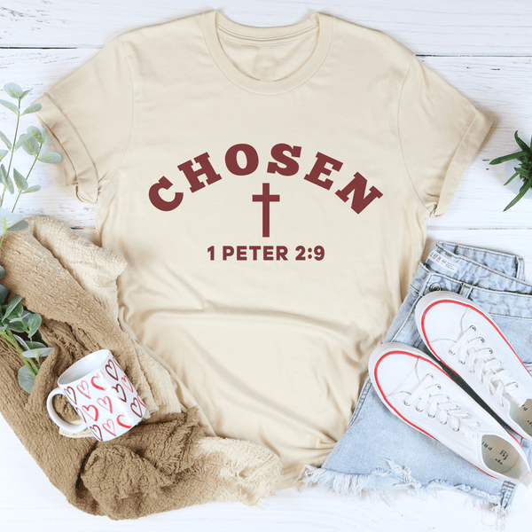 Chosen 1 Peter 2:9 Tee Heather Dust / S Peachy Sunday T-Shirt