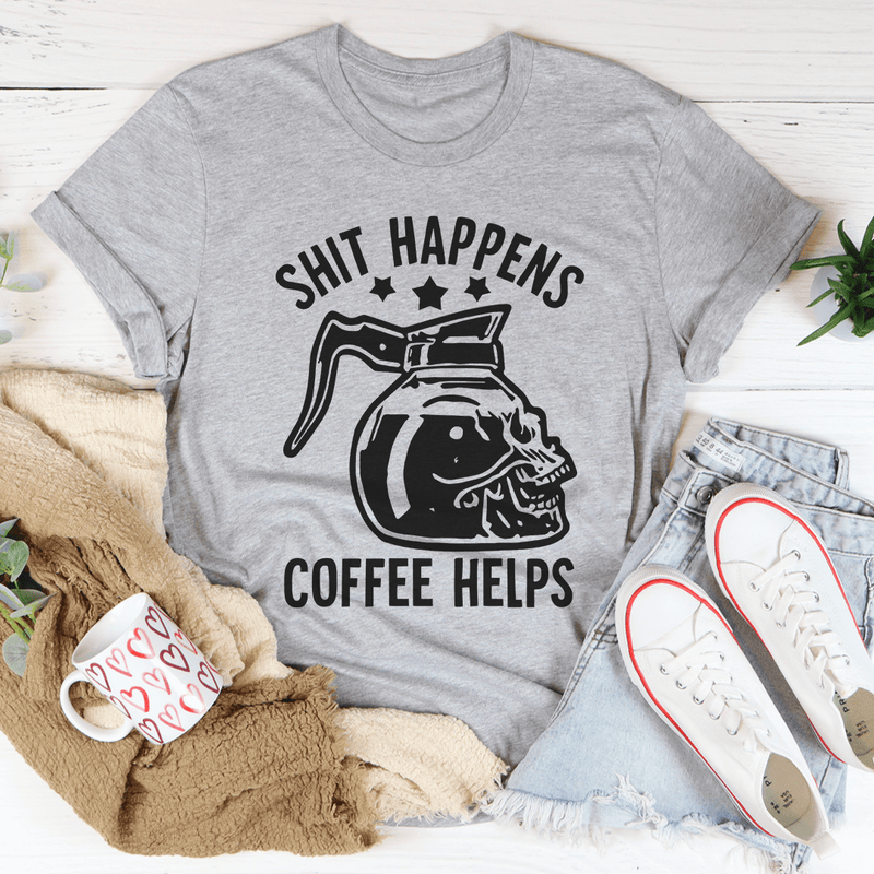 Coffee Helps Tee Athletic Heather / S Peachy Sunday T-Shirt