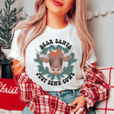 Dear Santa Just Send Cows Tee Peachy Sunday T-Shirt