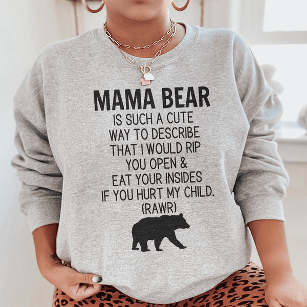 Don't Mess With Mama Bear Sweatshirt Sport Grey / S Peachy Sunday T-Shirt