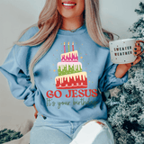 Go Jesus It's Your Birthday Sweatshirt Light Blue / S Peachy Sunday T-Shirt