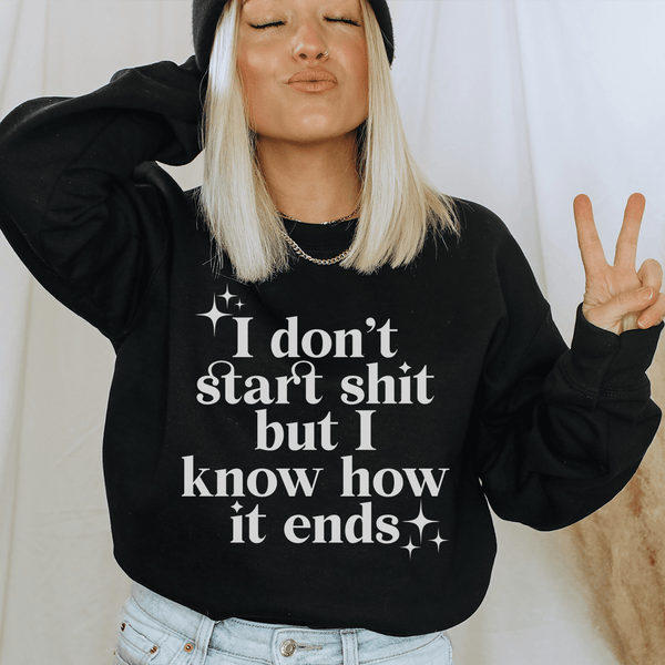 I Know How It Ends Sweatshirt Sweatshirt Black / S Peachy Sunday T-Shirt